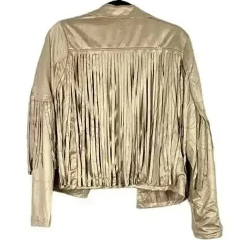 NWT Miss Sparkling Soft Faux Western Fringe Suede Lined Jacket Coat M CreamBeige - Picture 13 of 15